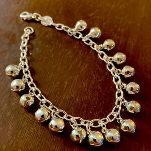Sterling Silver Overlay Ball and Chain Bracelet